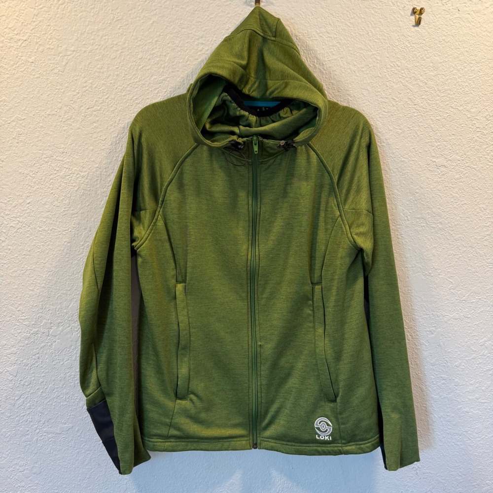Loki Gear Mens Green Full Zip Hoodie Tech Hoodie - Stealth Cuff size Medium